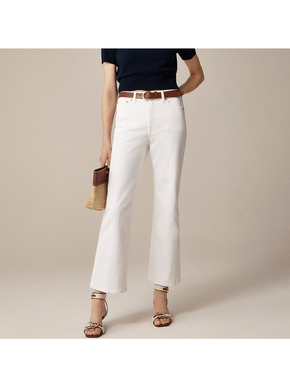 J.Crew High Rise Kickout Jean White Denim Size 24 NWT